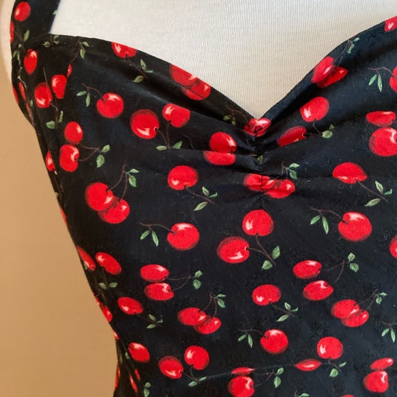 Cute cherry print summer dresss - Picture 2 of 6